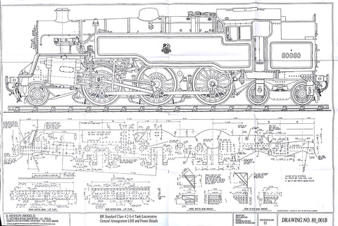BR STD Class 4 Tank 80000: Complete Doug Hewson Drawing Set