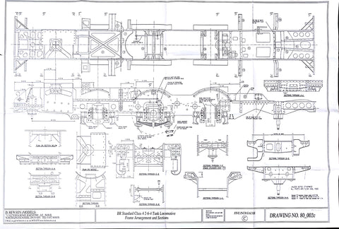 BR STD Class 4 Tank 80000: Frame Arrangement Drawing