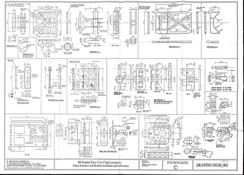 BR STD Class 4 Tank 80000: Frame Stretchers Drawing