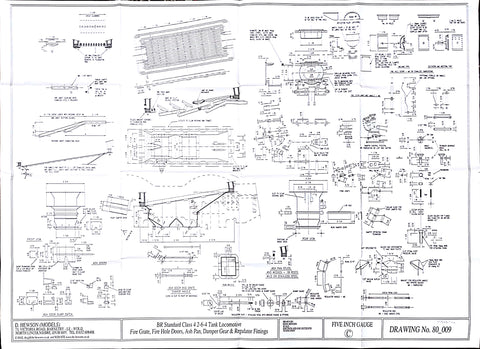 BR STD Class 4 Tank 80000: Ash Pan, Fire Grate, Damper Gear & Regulator Fittings Drawing