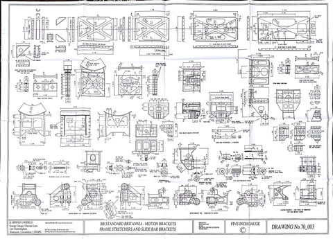 Britannia: Frame Stretchers, Motion and Slide Bar Brackets Drawing