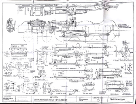 Britannia: Motion Arrangement, Rods, and Valve Gear Details Drawing