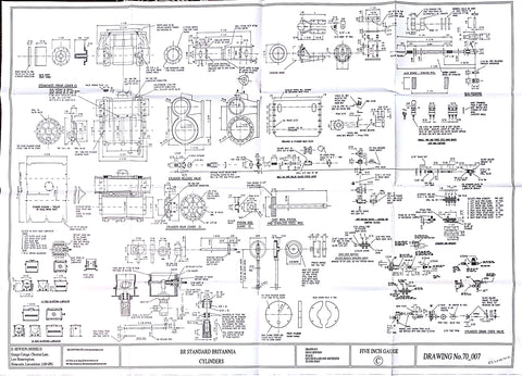 Britannia: Cylinders, Lubricators, and Sanding Gear Drawing
