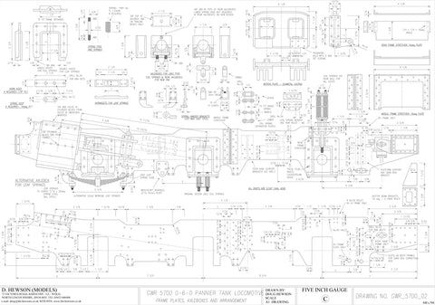 GWR 5700 Pannier Tank: Frame Plates, Axle Boxes, and Arrangement Drawing