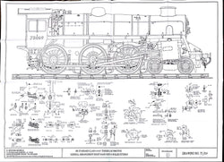 BR STD Class 4 Tender 75000: GA RH Side, and Boiler Fittings Drawing
