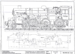 BR STD Class 4 Tender 75000: General Arrangement and Frame Slotting Plan Drawing