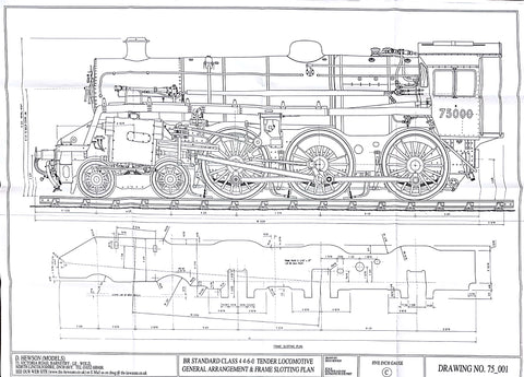 BR STD Class 4 Tender 75000: Complete Doug Hewson Drawing Set