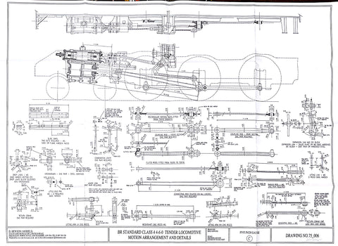 BR STD Class 4 Tender 75000: Motion Arrangement and Details Drawing