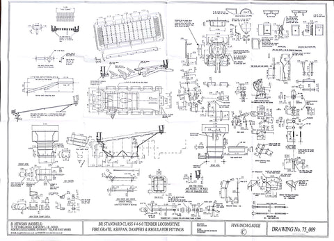 BR STD Class 4 Tender 75000: Ash Pan, Fire Grate, Dampers and Regulator Fittings Drawing