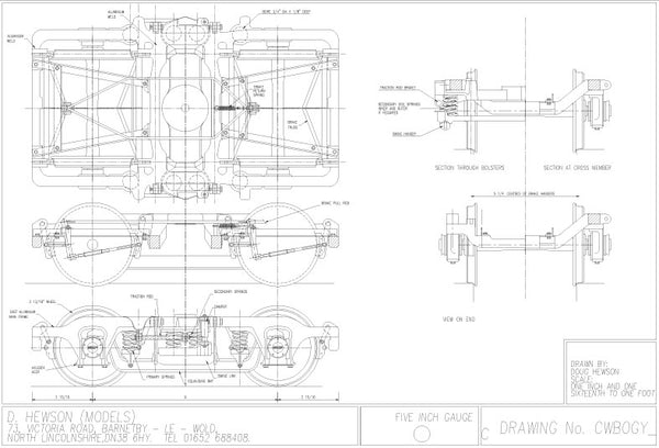 BR MK1 Coach : Drawing : BR1 Riveted Bogie Drawing