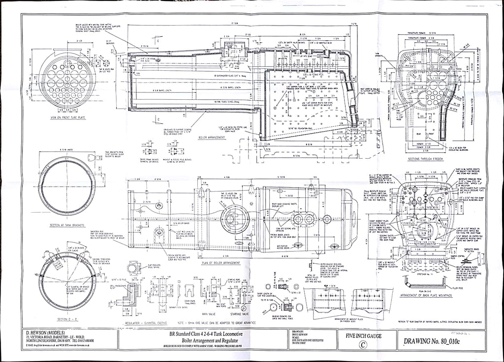 BR STD Class 4 Tank 80000: Boiler Drawing – Steam Workshop Stores