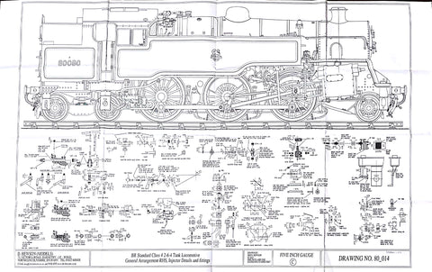 BR STD Class 4 Tank 80000: GA RH Side, injectors & Vacuum details Drawing