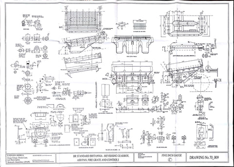 Britannia: Reversing Gearbox, Ash Pan, Fire Grate and Controls Drawing