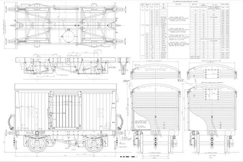 Wagons: LNER 12T Vans to Diagrams 25, 116, 121, and 171 Drawing