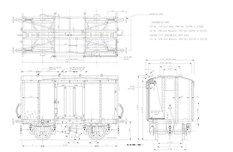 Wagons: LMS Diagram 2103 Van Drawing