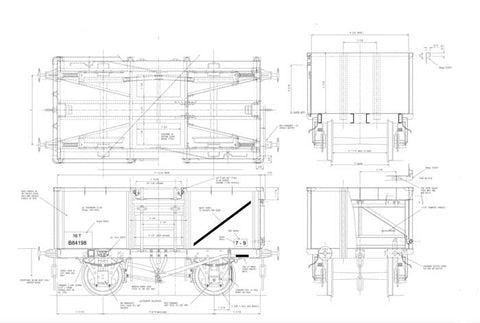 Wagons: BR 16T Welded Mineral Wagon Drawing