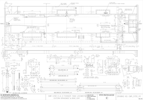 GWR 5700 Pannier Tank: Platform Arrangement and Brake Gear Drawing