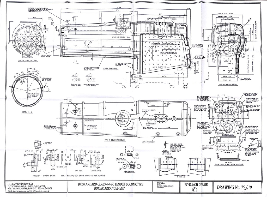 BR STD Class 4 Tender 75000: Boiler Drawing – Steam Workshop Stores