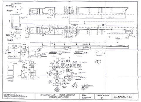 BR STD Class 4 Tender 75000: Cab Plates and Platforms Drawing