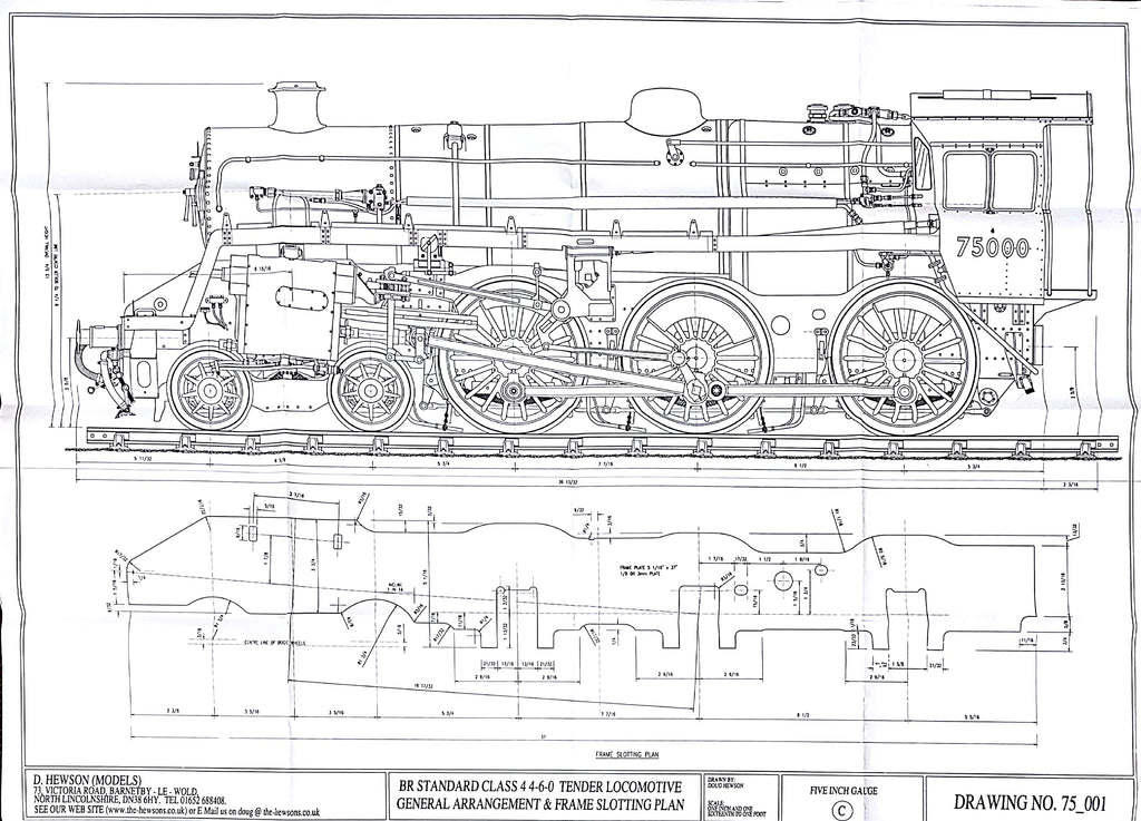 BR STD Class 4 Tender 75000: General Arrangement and Frame Slotting Pl ...
